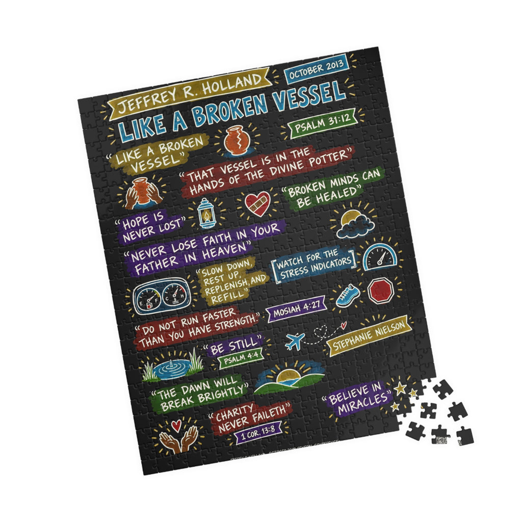 Like a Broken Vessel Sketch Note 520-Piece Puzzle — Jeffrey R. Holland