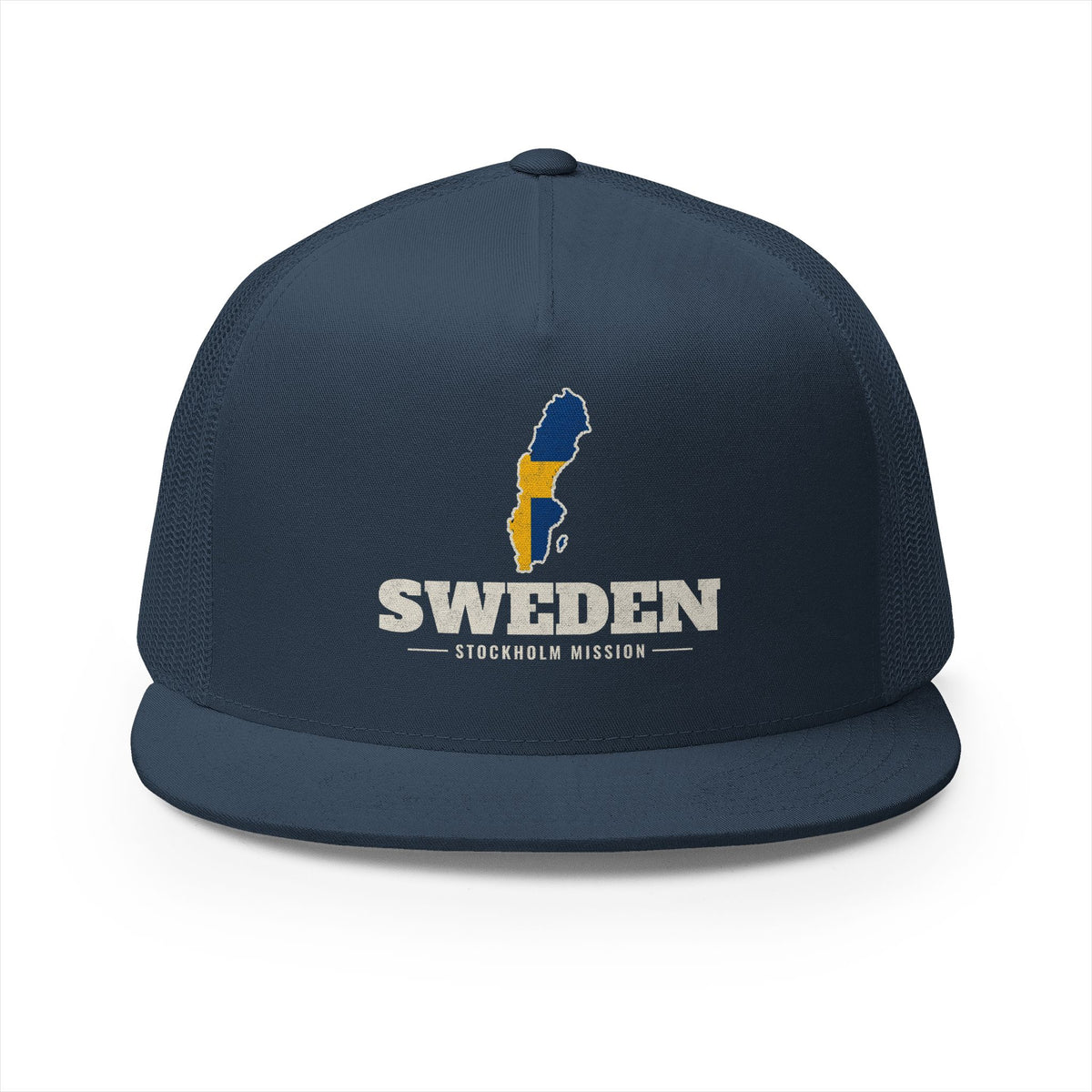 Sweden Stockholm Mission Flag Map Trucker Hat
