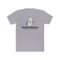 Guatemala Guatemala City Mission Flag Map shirt in Heather Grey: flag of Guatemala in the outline of Guatemala with navy lettering, front view