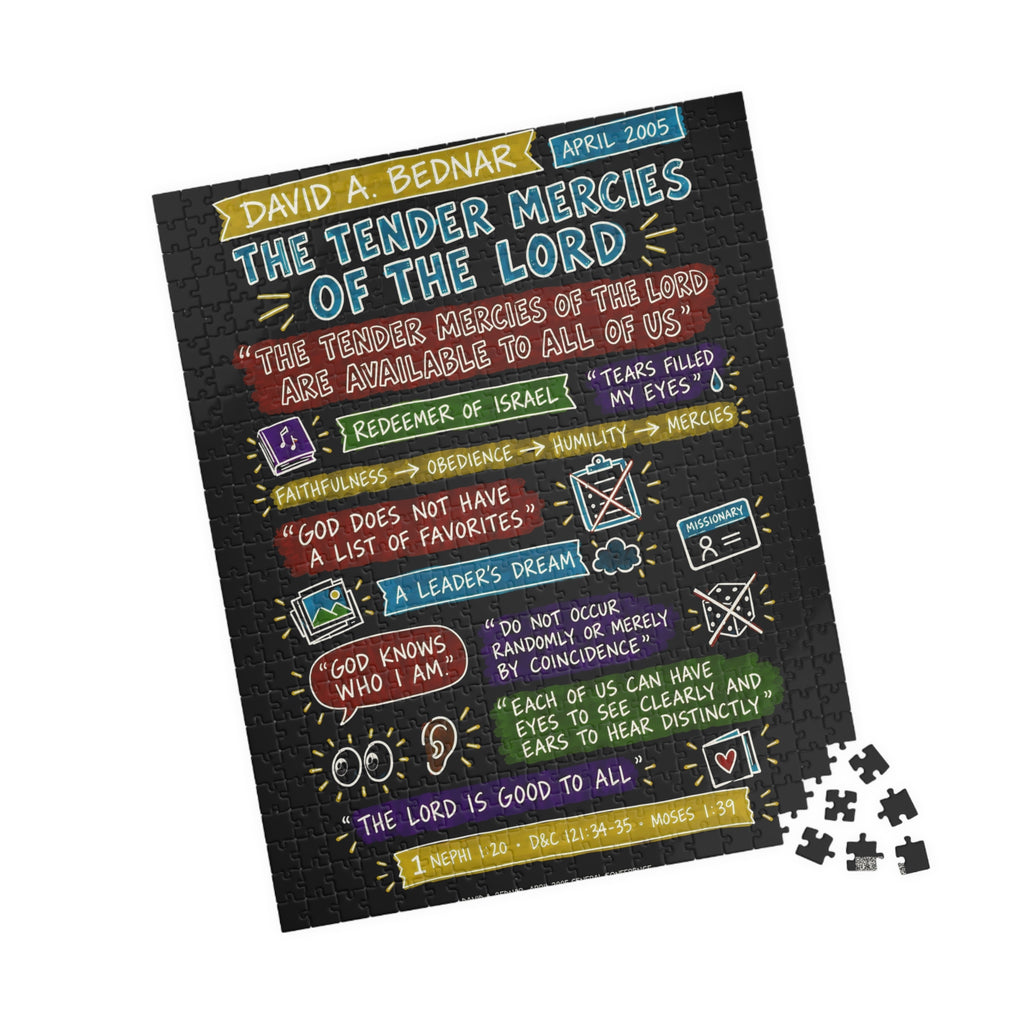 The Tender Mercies of the Lord Sketch Note 520-Piece Puzzle — David A. Bednar