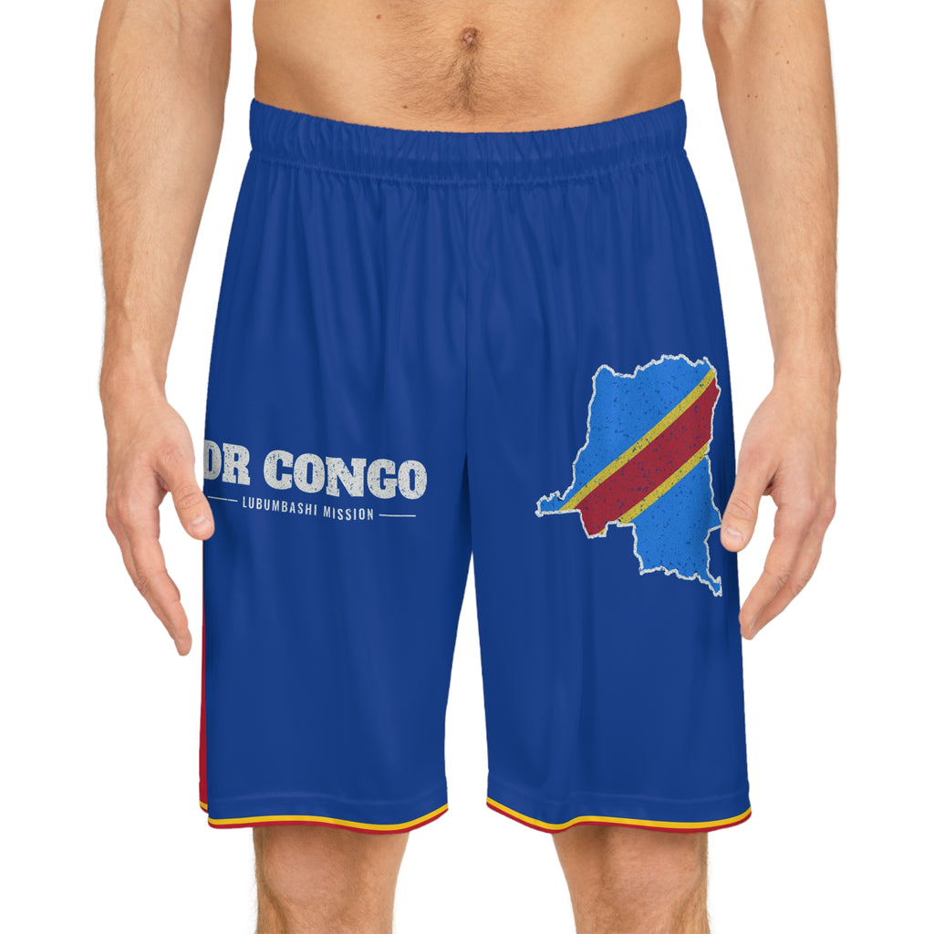 Democratic Republic of the Congo Lubumbashi Mission Basketball Shorts, worn, front view