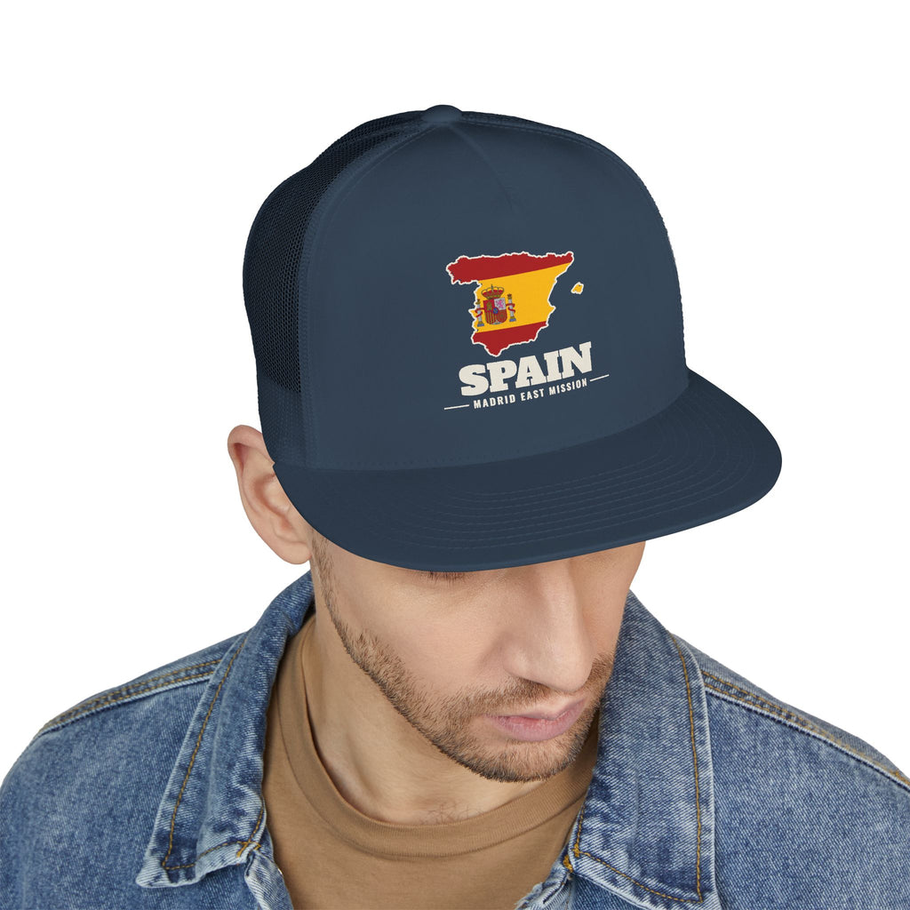 Spain Madrid East Mission Flag Map Trucker Hat