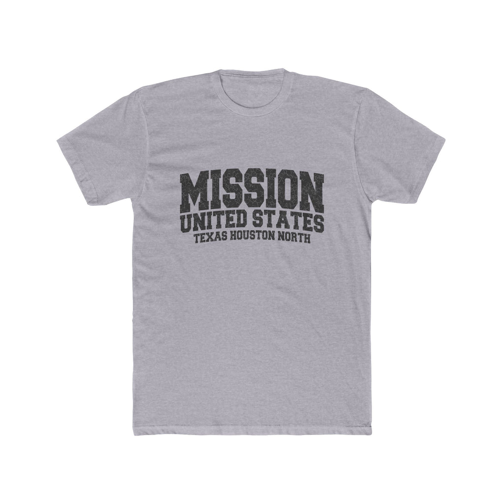 Texas Houston North Mission T-Shirt in Heather Grey, front view