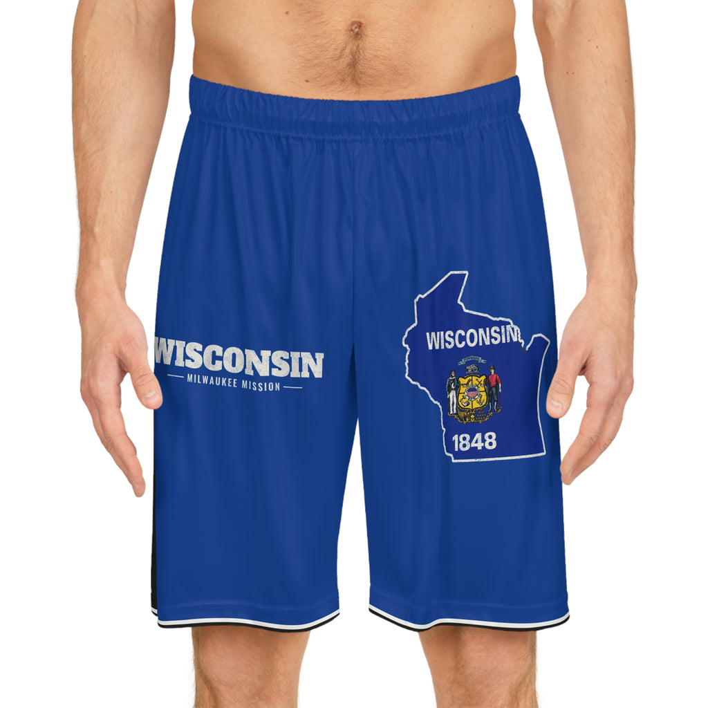 Wisconsin Milwaukee Mission Basketball Shorts, worn, front view