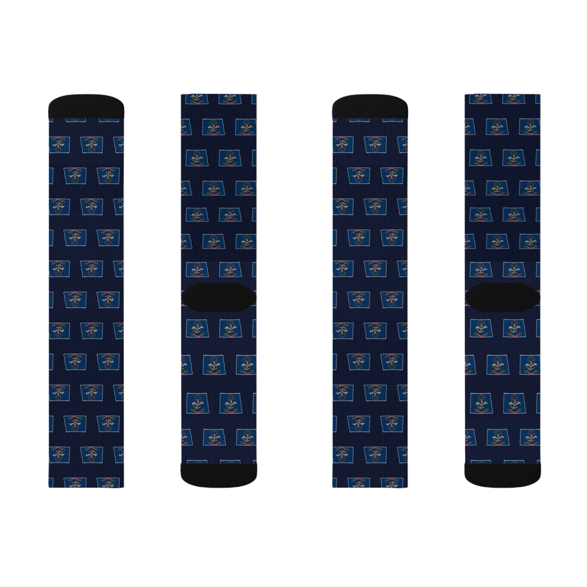 North Dakota Mission Flag Map Socks