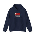 Tonga Nukualofa Mission Flag Map Hoodie in Navy, front view with the flag map and mission name