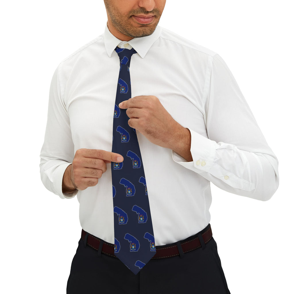 Michigan Mission Flag Map Tie