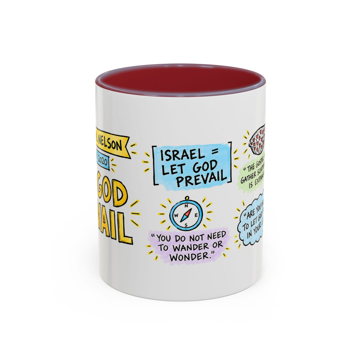 Let God Prevail Sketch Note Mug — Russell M. Nelson