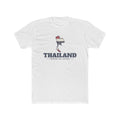 Thailand Bangkok West Mission Flag Map shirt in White: flag of Thailand in the outline of Thailand with navy lettering, front view