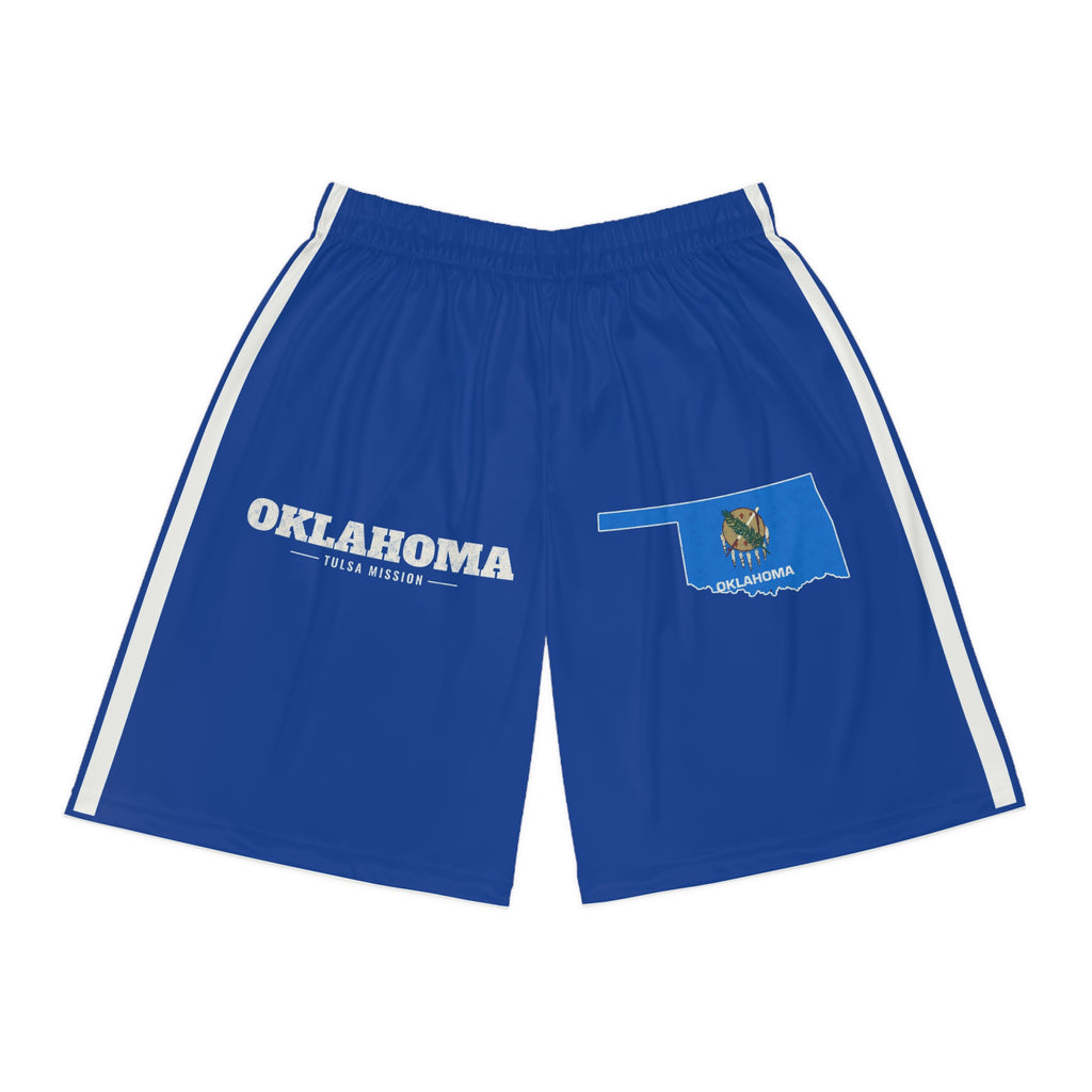 Oklahoma Tulsa Mission Basketball Shorts, front view