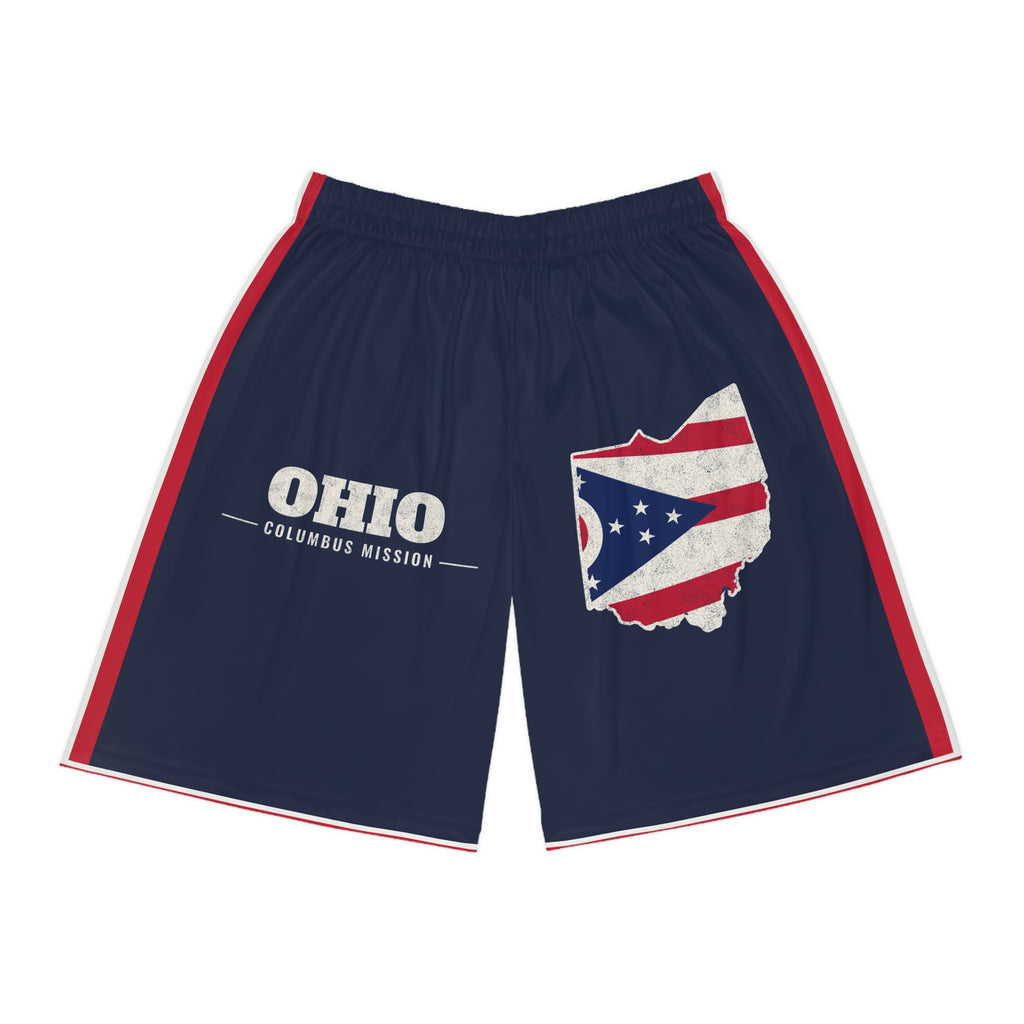 Ohio Columbus Mission Basketball Shorts, front view