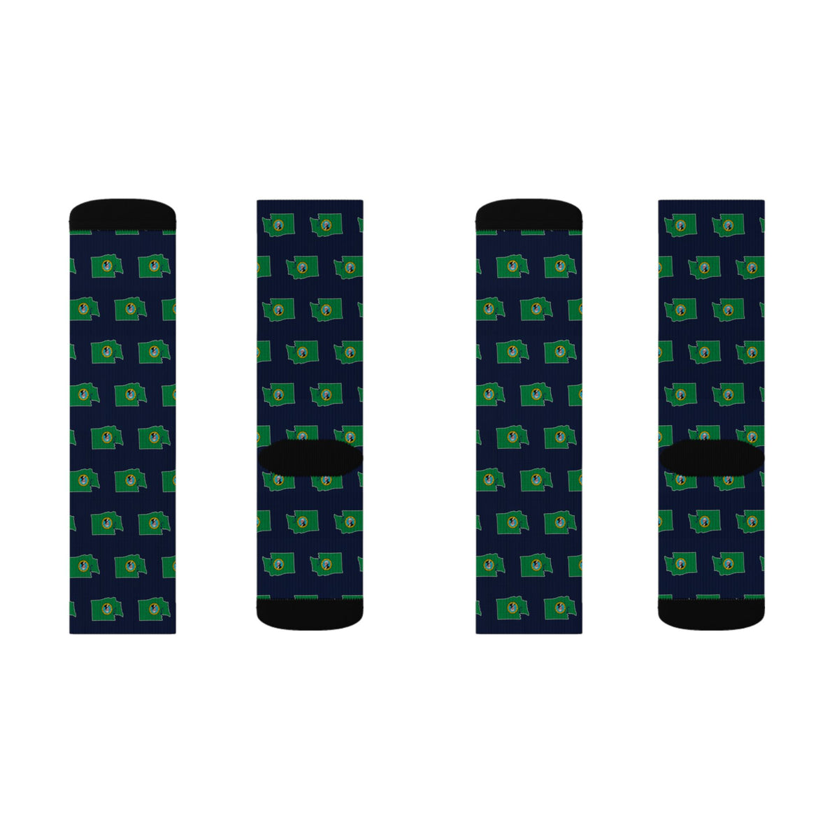 Washington Mission Flag Map Socks