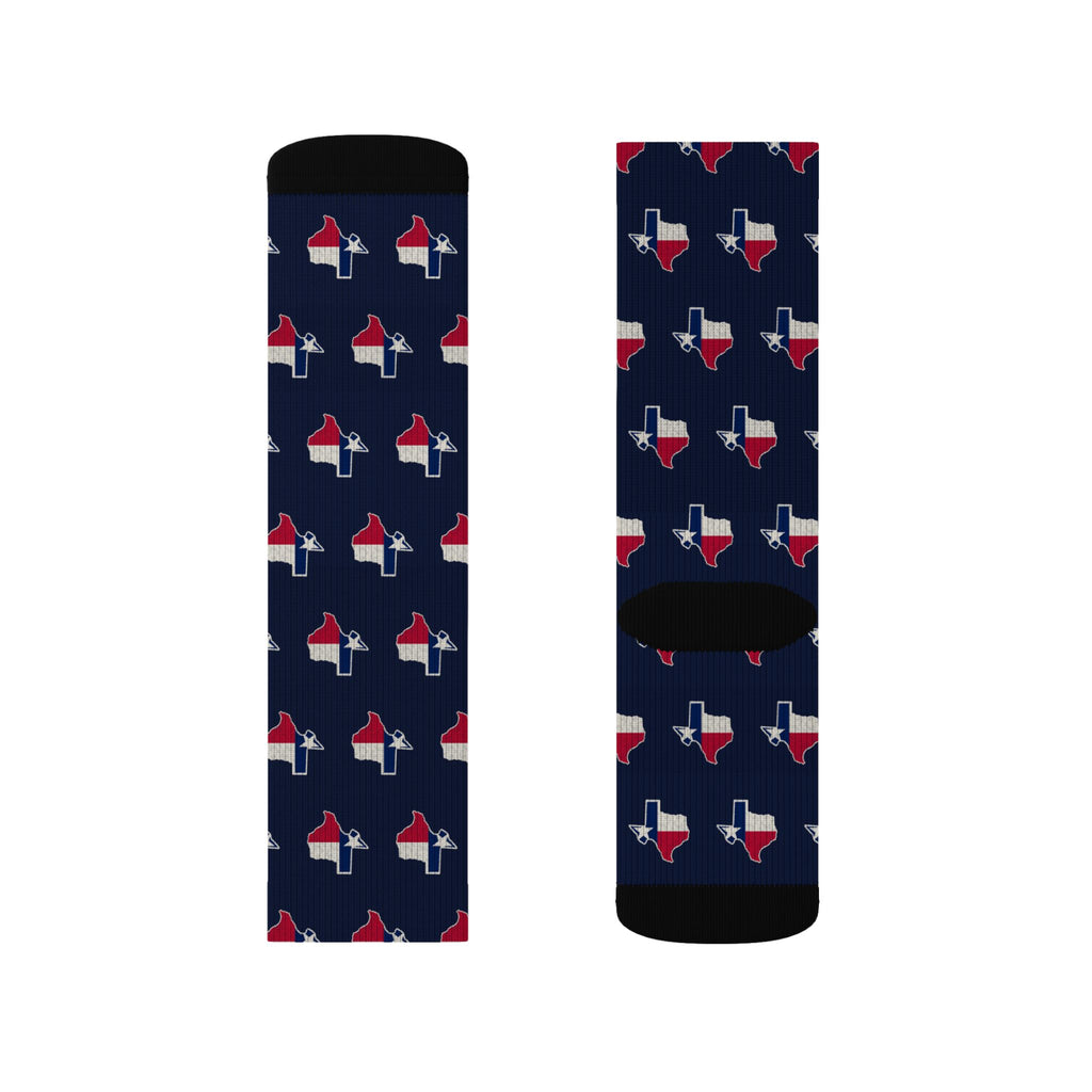 Texas Mission Flag Map Socks