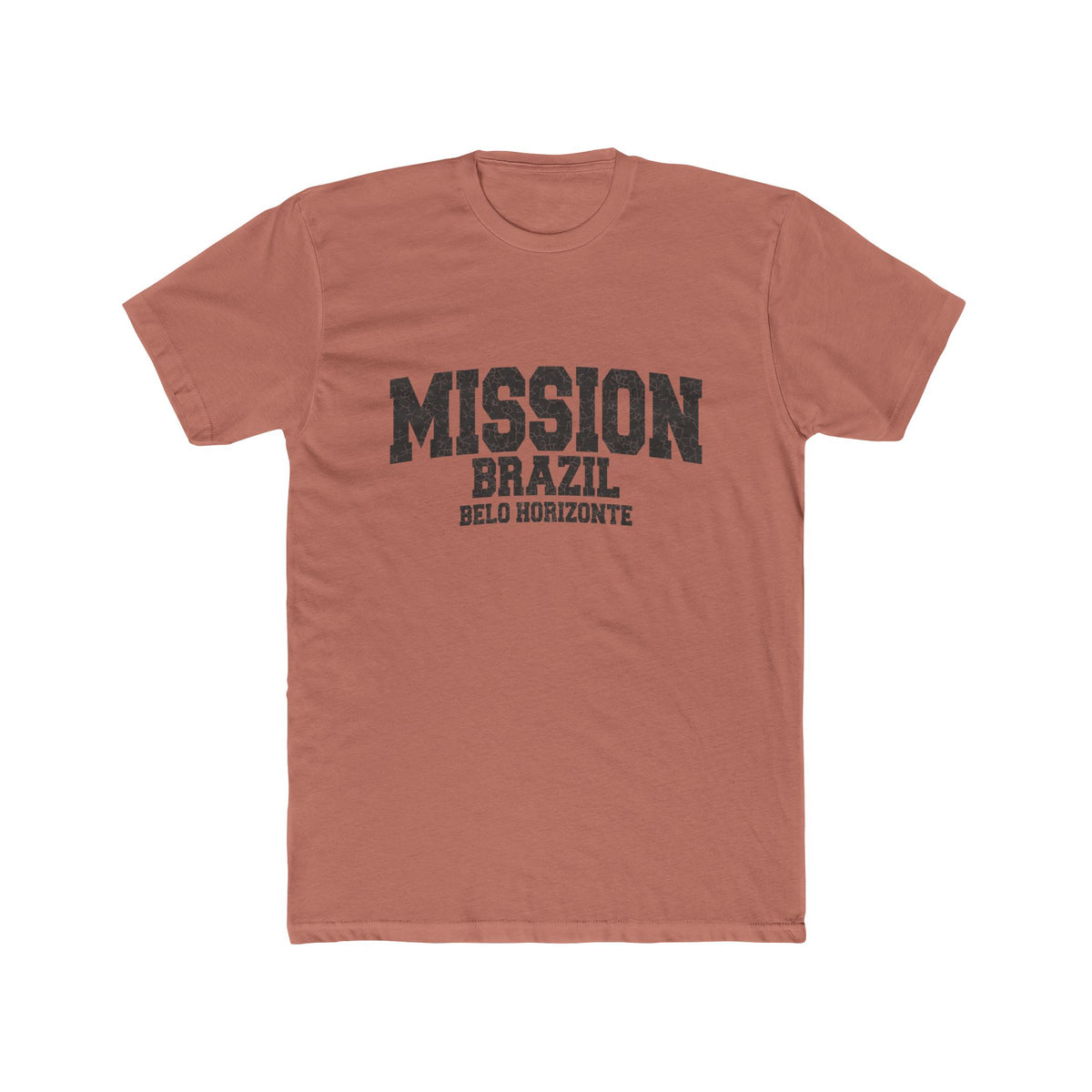 Brazil Belo Horizonte Mission T-Shirt in Solid Desert Pink, front view