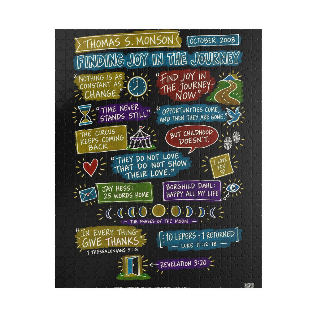 Finding Joy in the Journey Sketch Note 520-Piece Puzzle — Thomas S. Monson