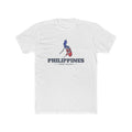 Philippines Ormoc Mission Flag Map shirt in White: colors of the Philippine flag in the outline of the Philippines with navy lettering, front view