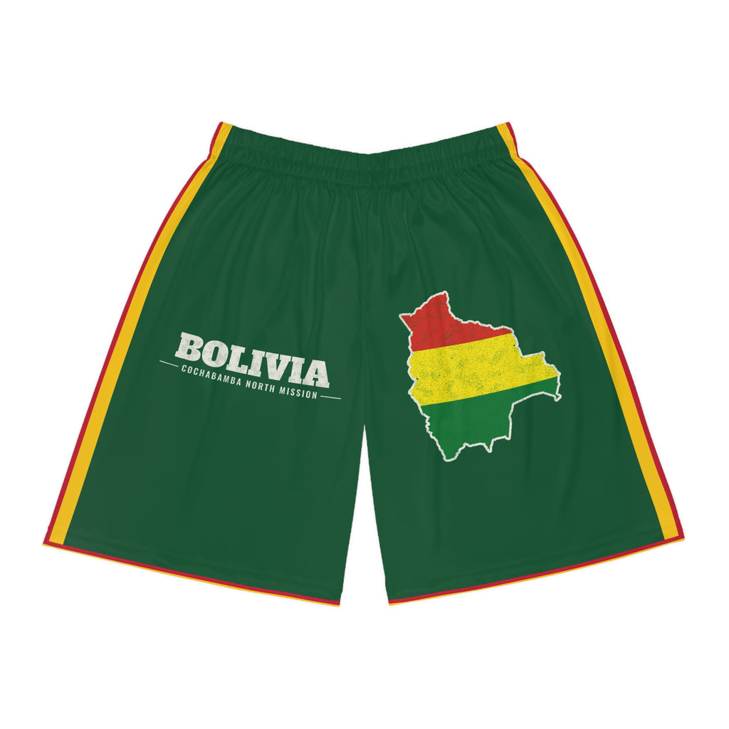 Bolivia Cochabamba North Mission Basketball Shorts, front view