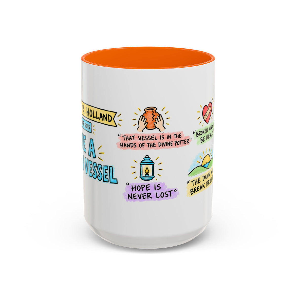 Like a Broken Vessel Sketch Note Mug — Jeffrey R. Holland