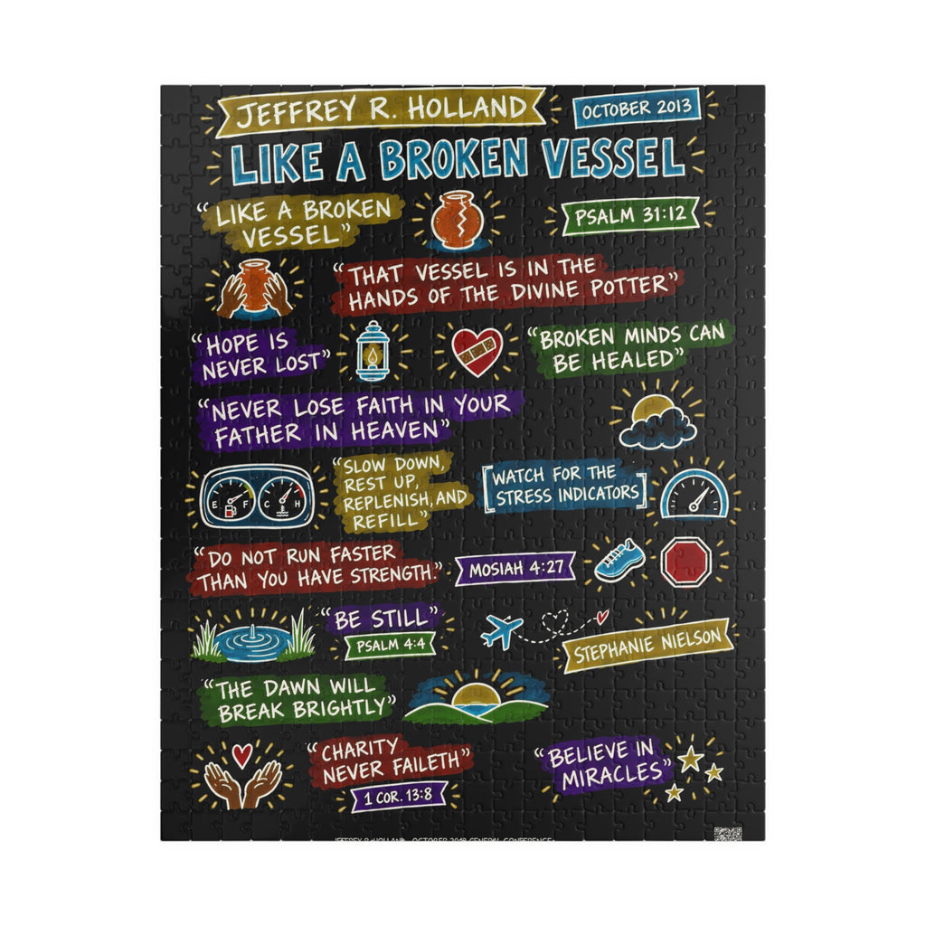 Like a Broken Vessel Sketch Note 520-Piece Puzzle — Jeffrey R. Holland