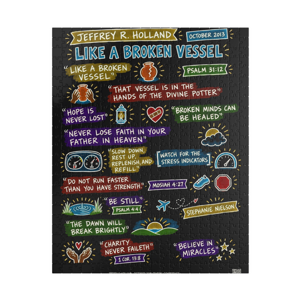 Like a Broken Vessel Sketch Note 520-Piece Puzzle — Jeffrey R. Holland
