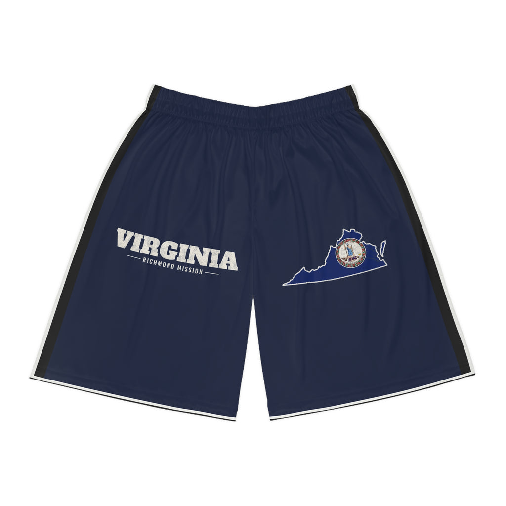 Virginia Richmond Mission Basketball Shorts, front view