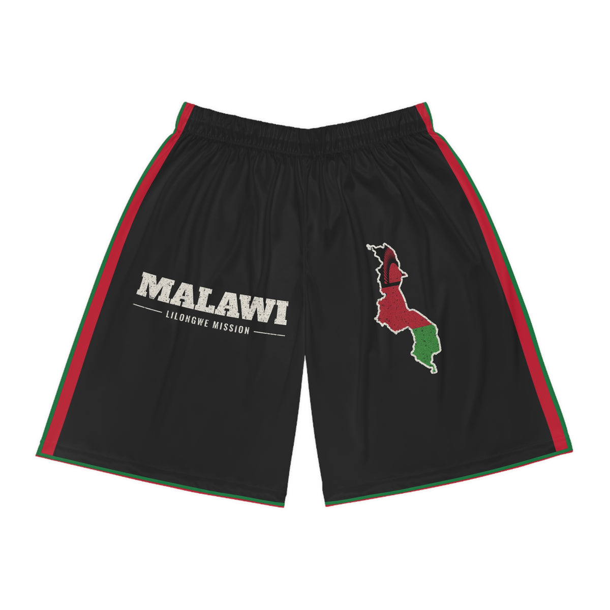 Malawi Lilongwe Mission Basketball Shorts, front view