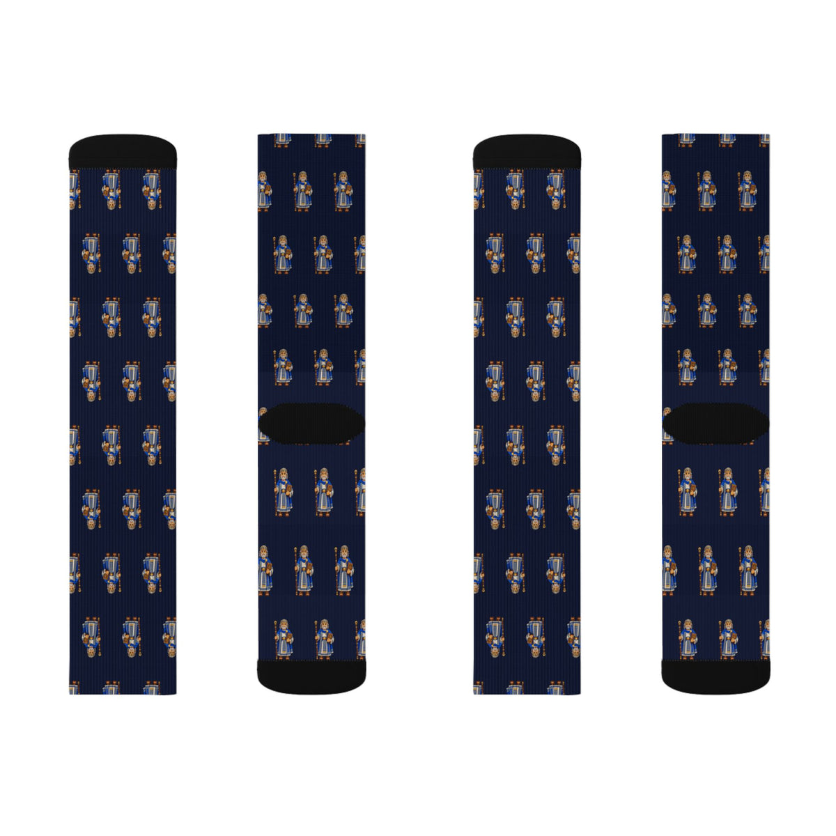King Benjamin Brick Chess crew socks by Weak Things view 2