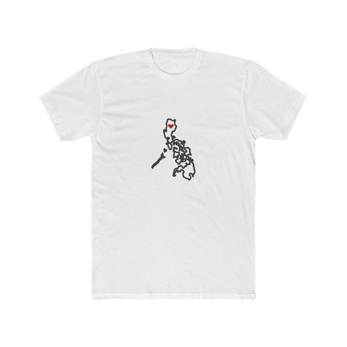 Philippines Tuguegarao Mission Heart Map shirt in White: Philippines outline with a red heart, front view