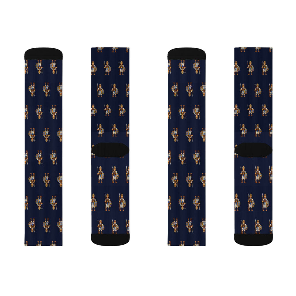 Captain Moroni's Soldiers Brick Chess crew socks by Weak Things view 2