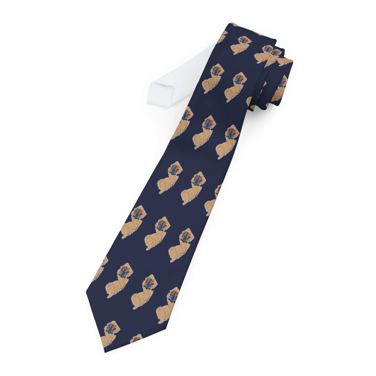 New Jersey Mission Flag Map Tie