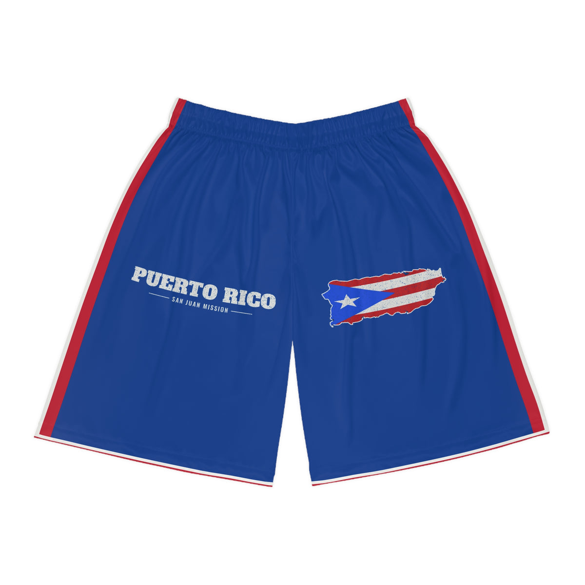 Puerto Rico San Juan Mission Basketball Shorts, front view