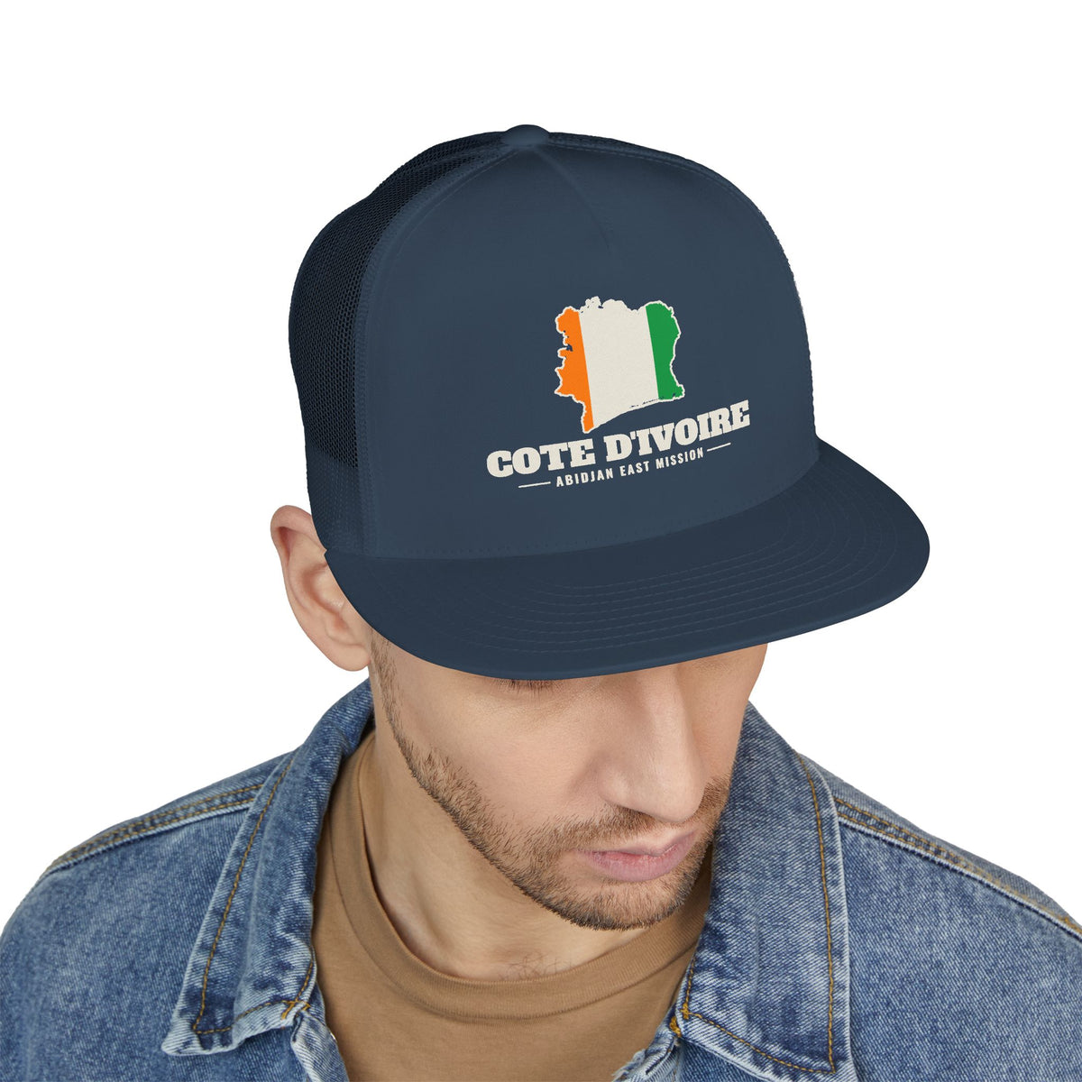 Cote d'Ivoire Abidjan East Mission Flag Map Trucker Hat