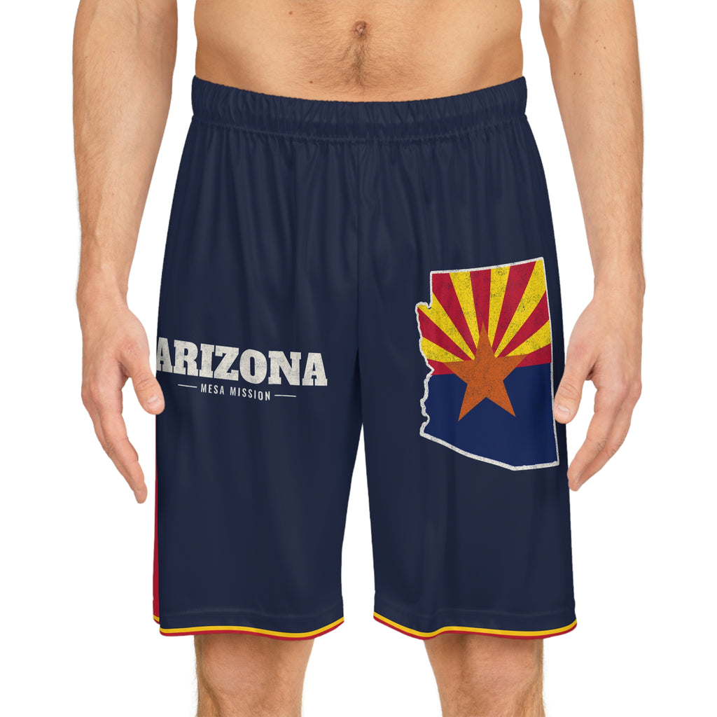 Arizona Mesa Mission Basketball Shorts, worn, front view