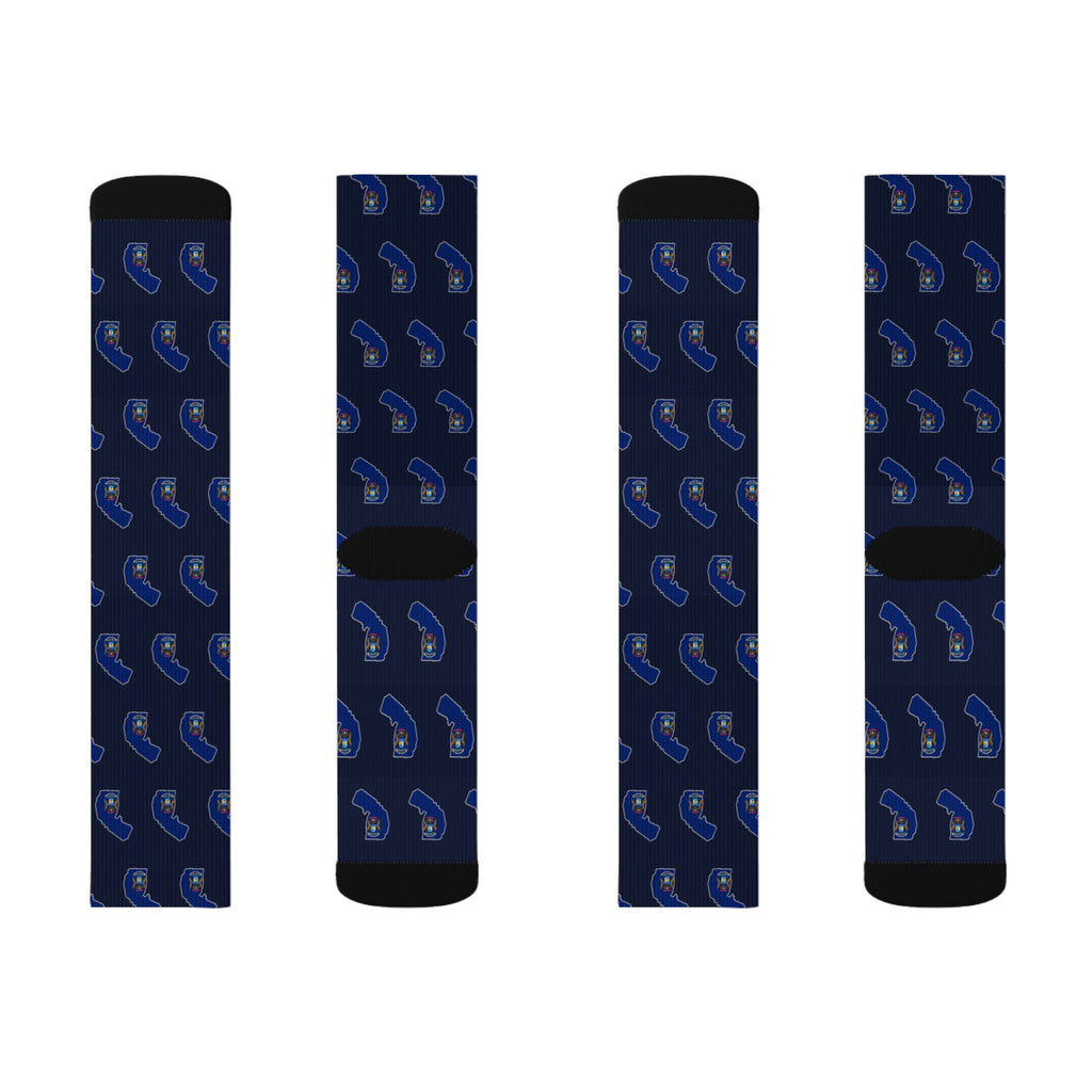 Michigan Mission Flag Map Socks