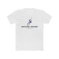 Scotland/Ireland Mission Flag Map shirt in White: flags of Scotland, Northern Ireland and Ireland in their outlines with navy lettering, front view