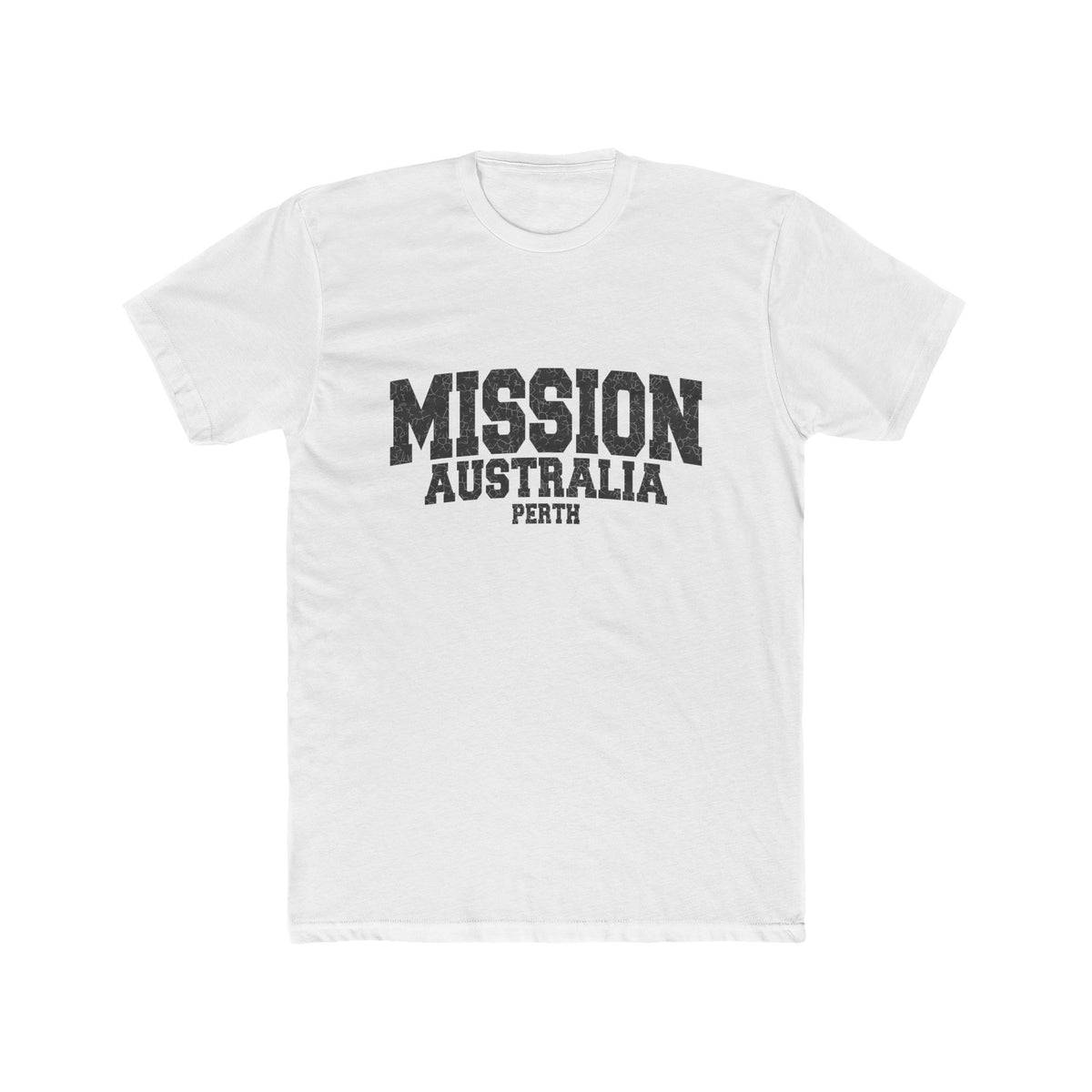 Australia Perth Mission T-Shirt in Solid White, front view