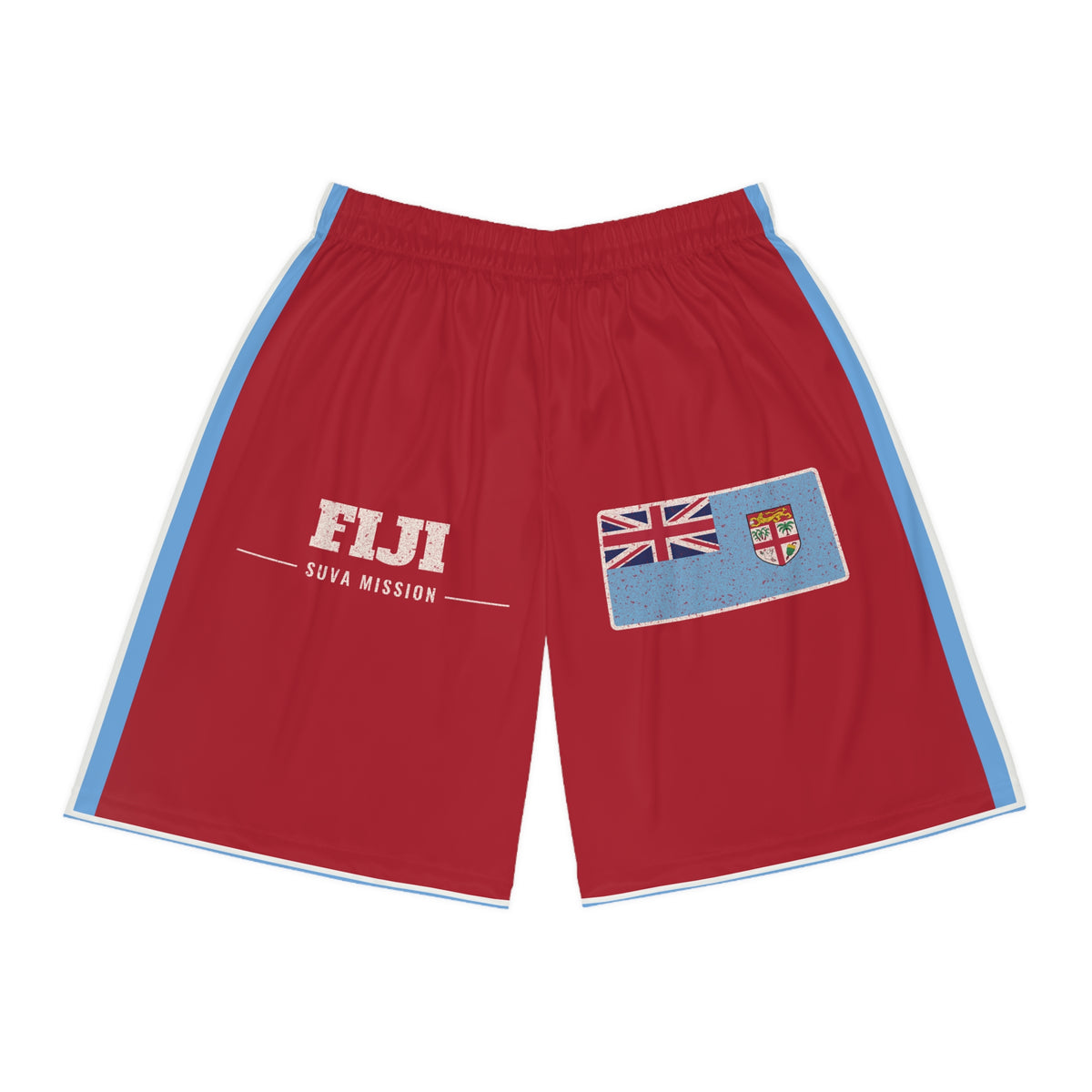 Fiji Suva Mission Basketball Shorts, front view
