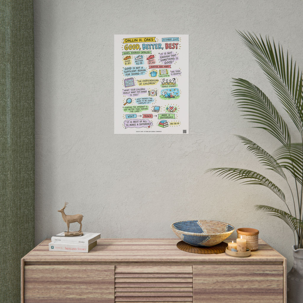 Good, Better, Best Sketch Note Poster — Dallin H. Oaks