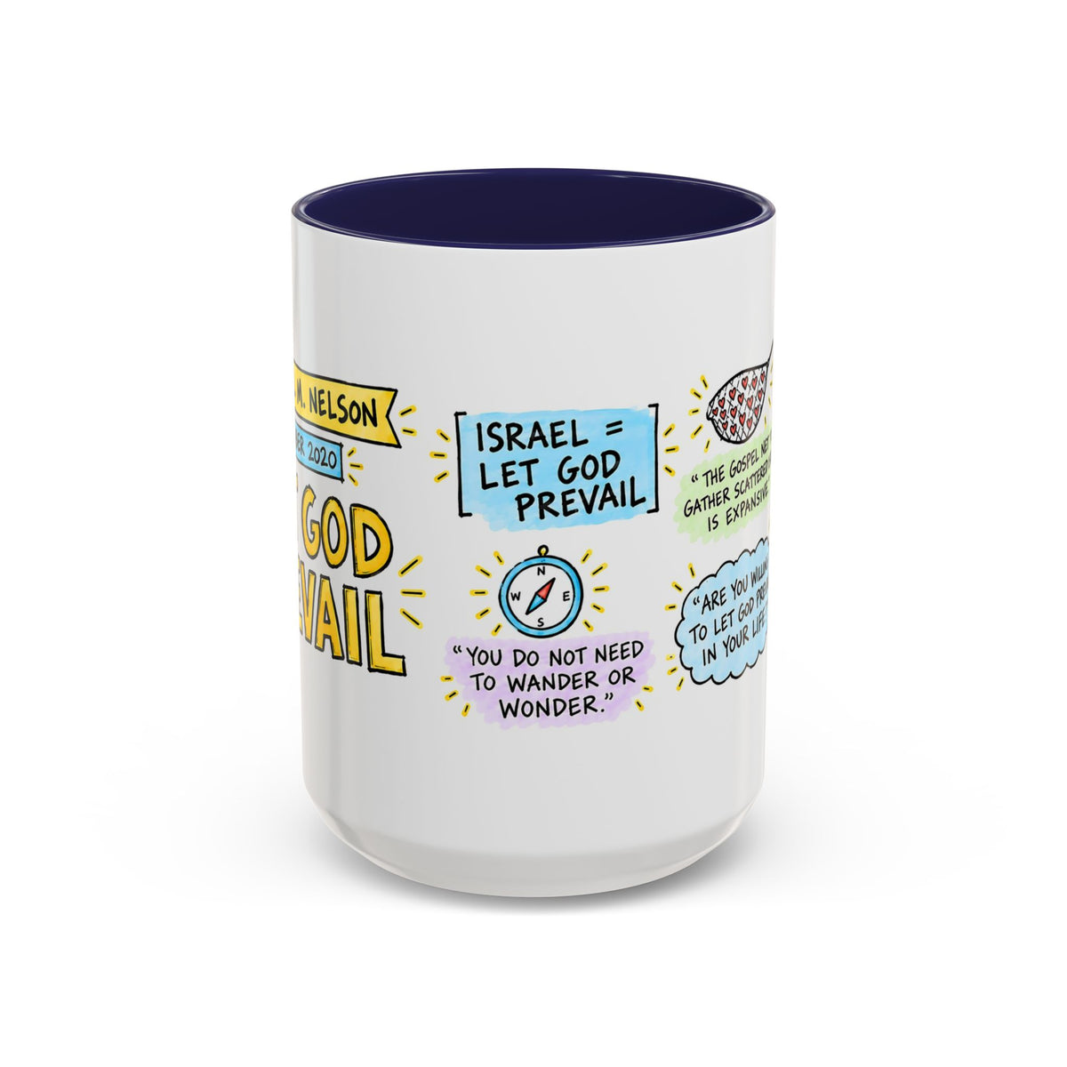 Let God Prevail Sketch Note Mug — Russell M. Nelson