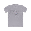 Brazil Sao Paulo North Mission Heart Map shirt in Heather Grey: Brazil outline with a red heart, front view