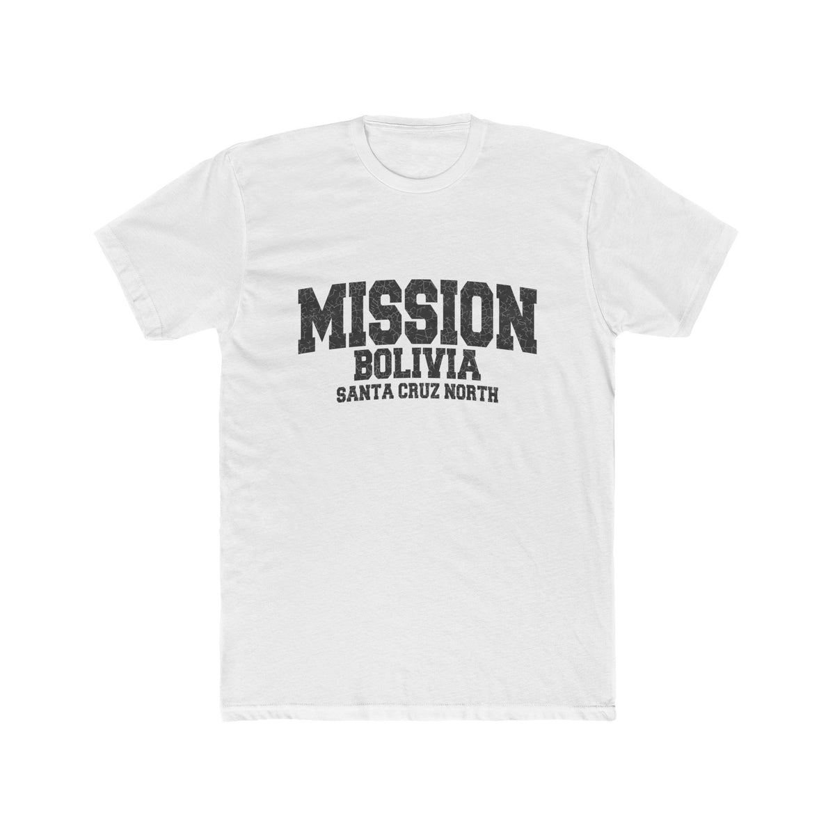 Bolivia Santa Cruz North Mission T-Shirt in Solid White, front view
