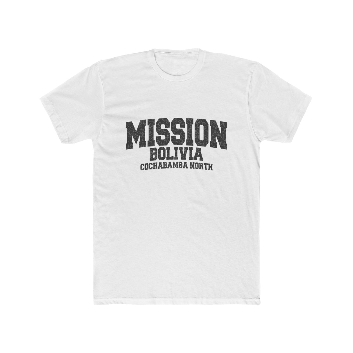 Bolivia Cochabamba North Mission T-Shirt in Solid White, front view