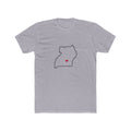 Uganda Kampala Mission Heart Map shirt in Heather Grey: Uganda outline with a red heart, front view