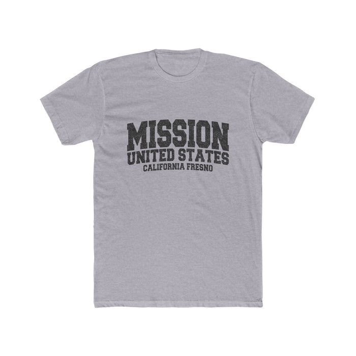 California Fresno Mission T-Shirt in Heather Grey, front view