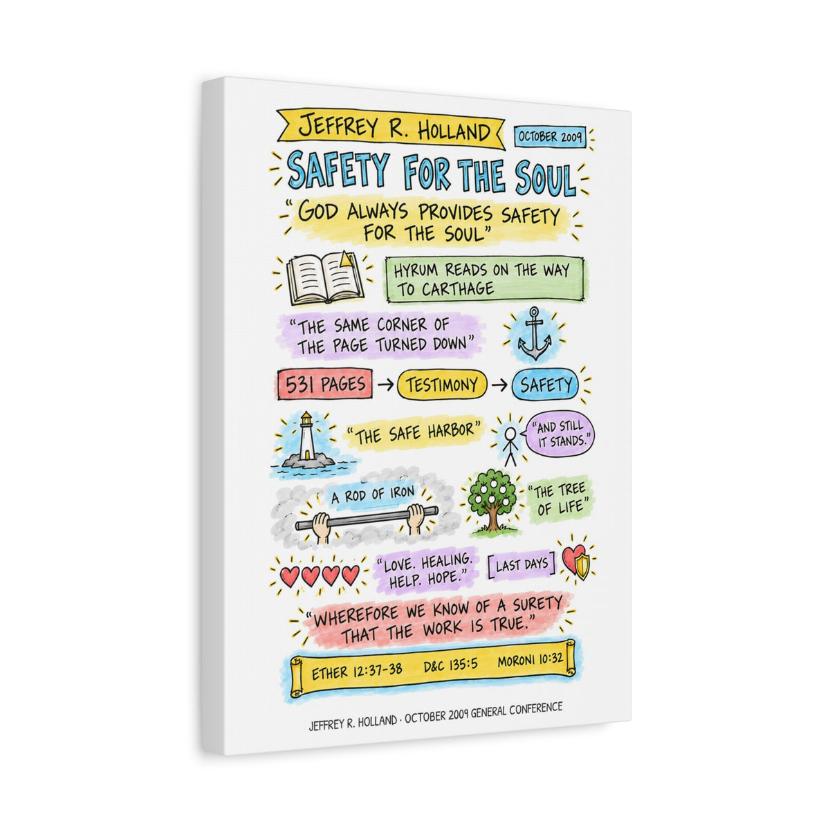 Safety for the Soul Sketch Note Canvas — Jeffrey R. Holland