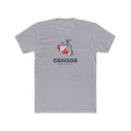 Canada Vancouver Mission Flag Map shirt in Heather Grey: flag of Canada in the outline of Canada with navy lettering, front view