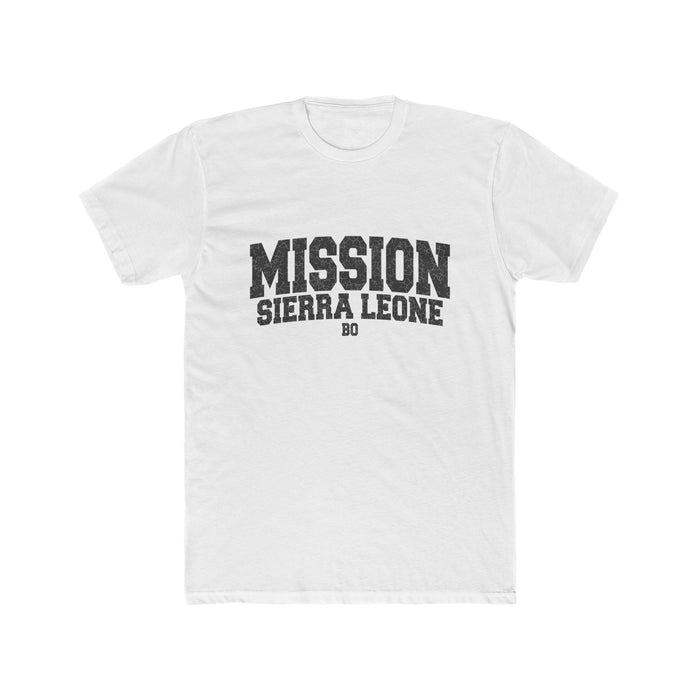 Sierra Leone Bo Mission T-Shirt in Solid White, front view