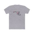 Washington DC North Mission Heart Map shirt in Heather Grey: Washington outline with a red heart, front view