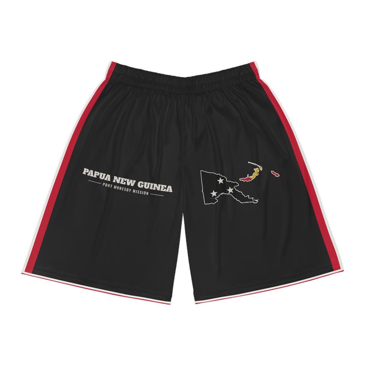 Papua New Guinea Port Moresby Mission Basketball Shorts, front view