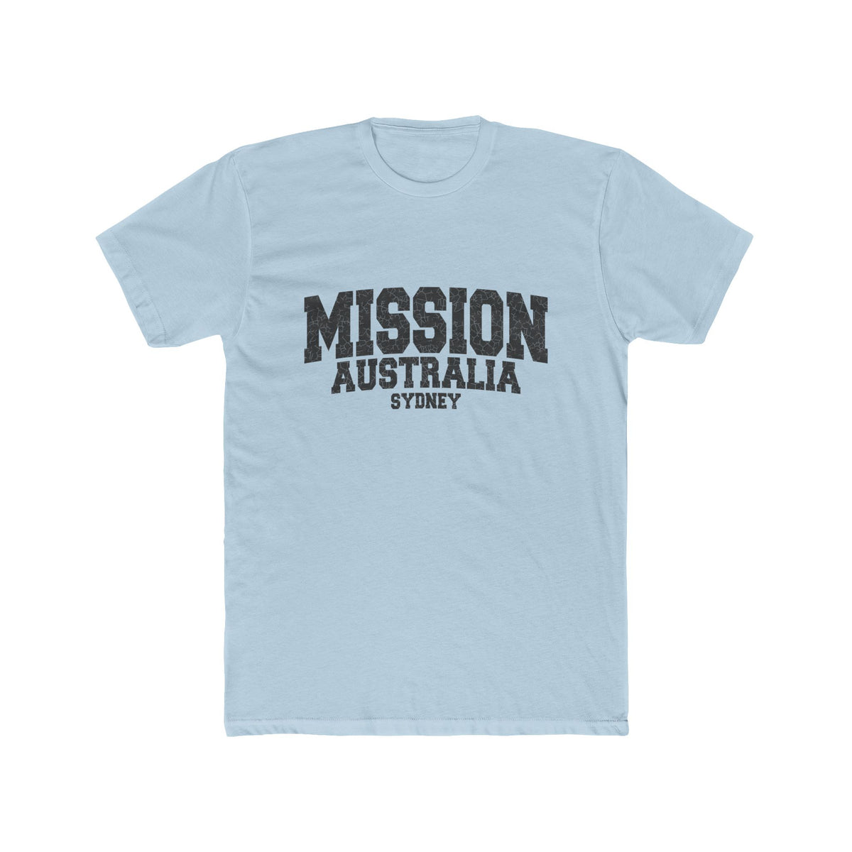 Australia Sydney Mission T-Shirt in Solid Light Blue, front view